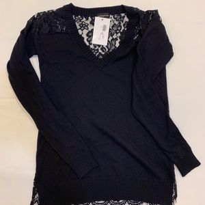 open-back lace sweater